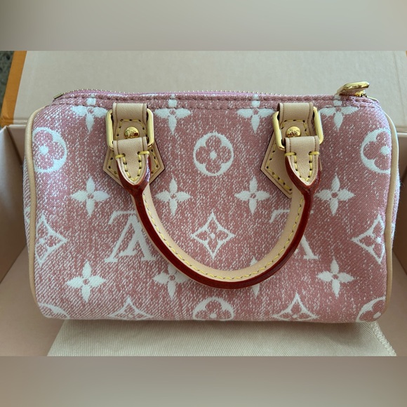 *NEW* Louis Vuitton Rose Pink Denim Nano Speedy - Picture 4 of 16
